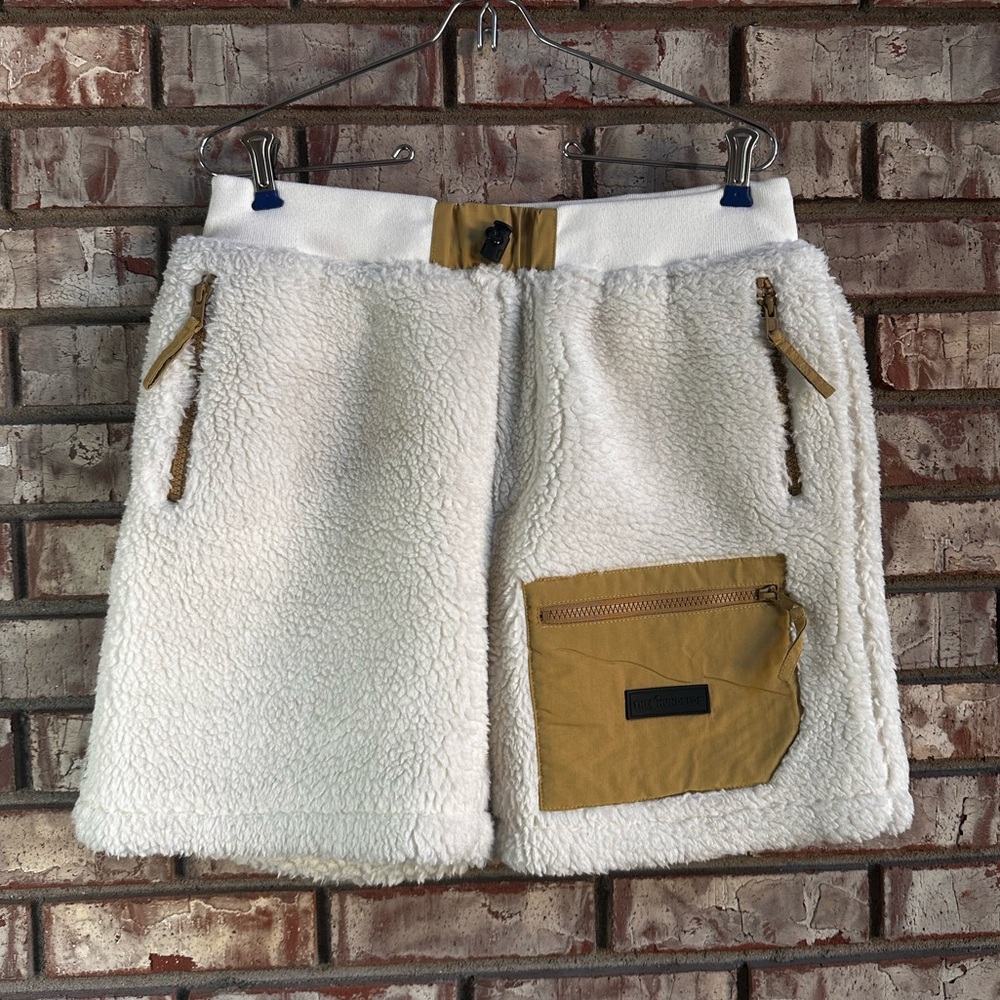 The Hundreds White and Tan High Pile Fleece Shorts White & Tan Size Medium
